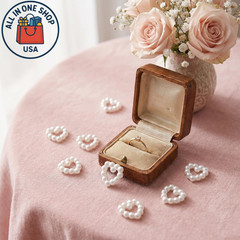 White Pearl Heart Table Scatter for Weddings and Crafts 400 Pcs
