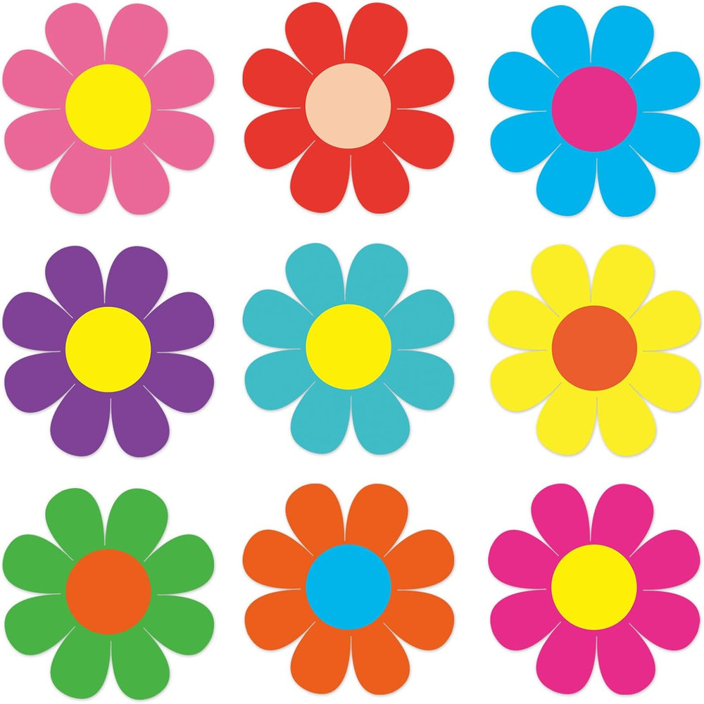 36 PCS 10 Inch Large Doublesided Retro Spring Flower Paper Cutouts Decor