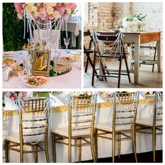 Wonderjune 32 Pcs Wedding Pearl Bow Chair Decor Satin Ribbon Bows Pearl Beaded
