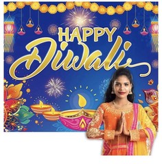 Happy Diwali Backdrop Banner Decor, Festival of Lights Party Photography