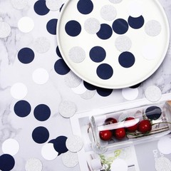 300 PCS NavyBlue WhiteSilver Confetti Glitter Paper Birthday Party Decor