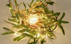 6FT Olive Garland with Lights with Timer Prelit Garland Fairy Lights Christmas