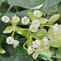 2Pcs(13 Ft) Artificial Eucalyptus Flower Garland with White Rose Flowers,Faux