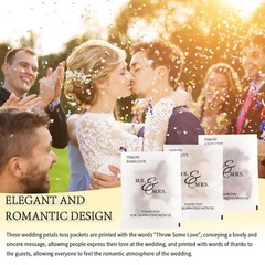 100 Pcs Wedding Confetti Bags Throw Some Love Petal Toss Packets Glassine Flo…