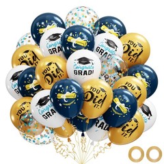 Graduation Decorations 2026 Graduation Balloons 62pcs 12 Inch Navy Blue Gold…