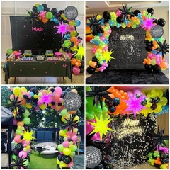147pcs Neon Balloon Arch Kit, Neon Party Decorations with Yellow Hot Pink Lim…