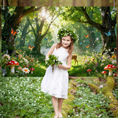 Spring Enchanted Forest Backdrop Fairy Enchanted Forest Party Decorations Banner