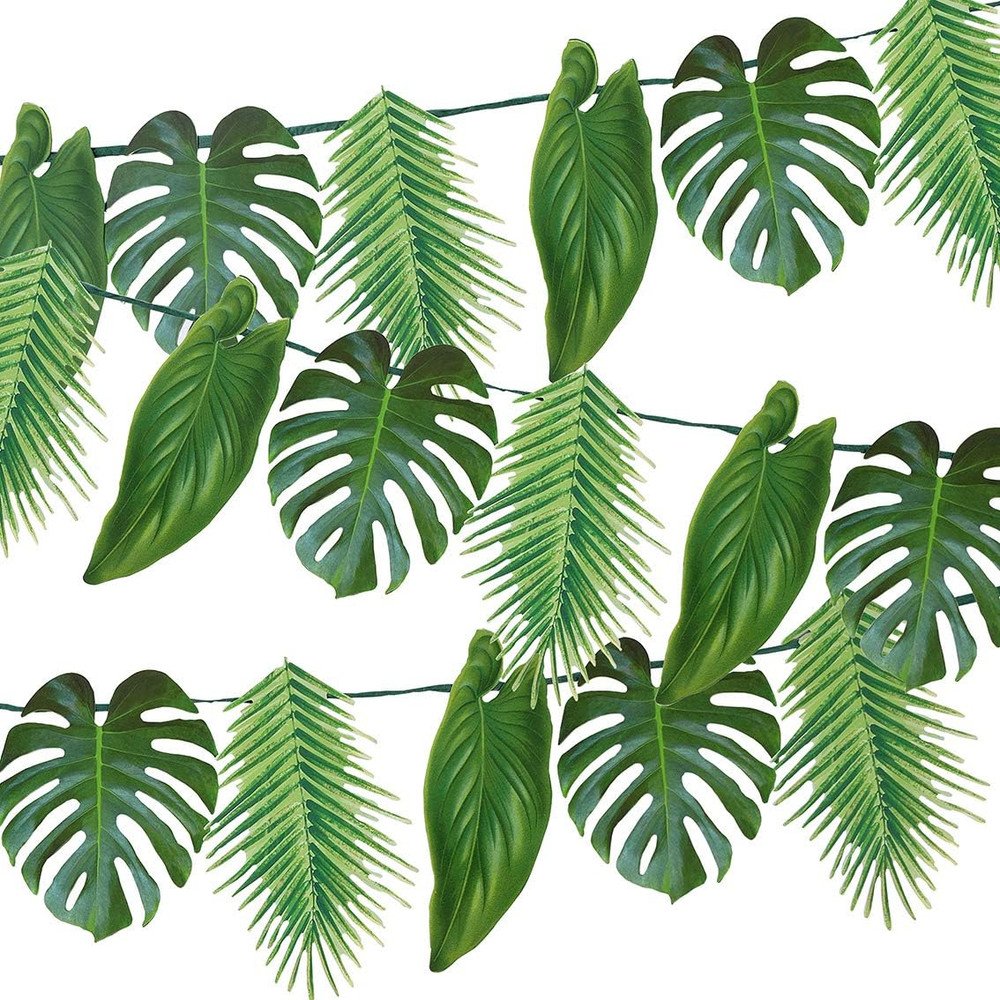 Palm Leaf Garland Tropical Party Decorations 8.5ft Green Jungle Bunting