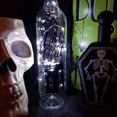 Home Decoration Light Up Bottle Halloween Decal White Wire Lights Trick Or Treat