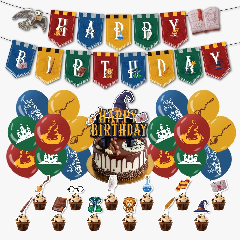 Magical Wizard Birthday Party Decorations Supplies Includes Happy Birthday Ba…
