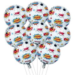 Superhero Birthday Decorations, 8Pcs Superhero Foil Balloons 18 Inches Hero