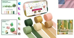 Elegant 6-Pack Sage Green Streamers – 492 FT Party Decorations for All Occasions