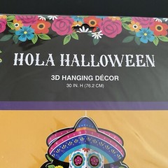 Wall Decor Halloween Mobile Hanging Skull Party Floral Sombrero Hat Skeleton