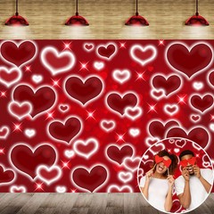 Red Heart Photo Backdrop 8x6FT Valentines Decorations Early 2000s Background …