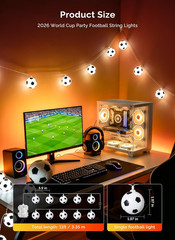 Brightown Soccer Ball String Lights, 20.8FT 40LEDs Light Up Soccer Balls Battery