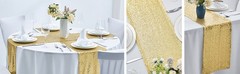 2 Packs 12 x 72 inches Gold Sequin Table Runner, Glitter Runner for Birthday