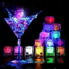 Light Up Ice Cubes, 4~96Pcs Multi Color LED Ice Cubes for Party Drinks Reusable