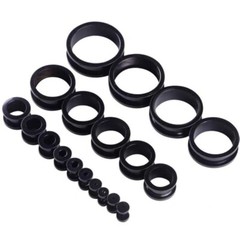 2PcsStainless Steel Dual Horn Ear Expanders DoubleTunnel Ear Plugs Earring Meter