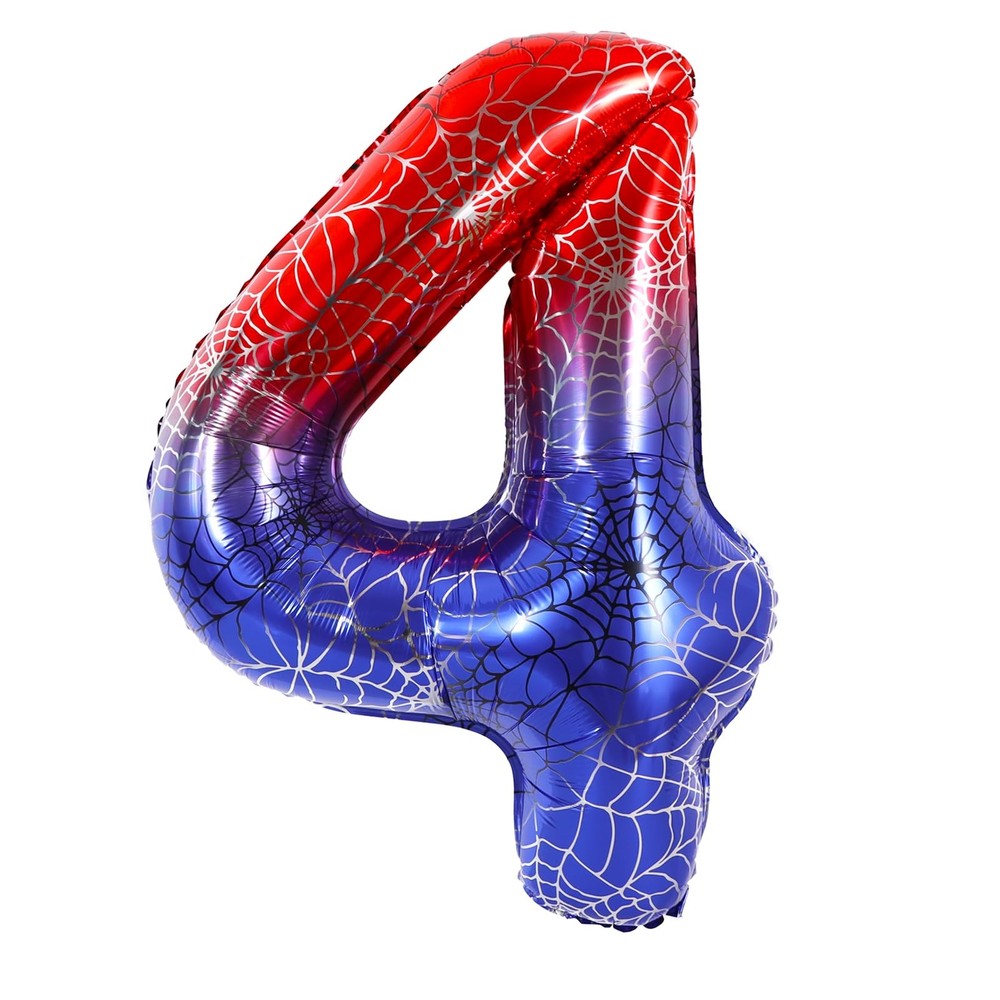 40 Inch Red Blue Number Balloon No.4, Red Blue Foil Number Balloon for , Them…