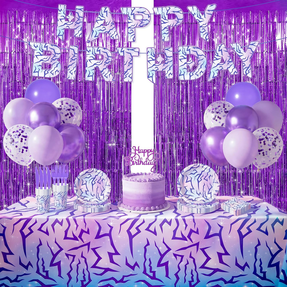 143Pcs Demon Themed Hunters Birthday Tablecloth Decorations, Kpop Party Supplies