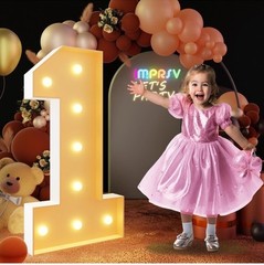 3FT White Marquee Light Up Number 1 For Parties, Celebrations