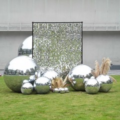 AplusChoice 2PCS 59″ Big Shiny Inflatable Mirror Ball Reusable Hanging Silver