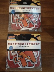 2 Anime Naruto Shippuden Happy Birthday Banner Sets / Kits New