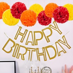 12 PCS Red Orange Yellow Tissue Pom Poms Paper Kit Hanging Flowers Decor