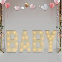 «BABY» Letter Light LED Light Up Letters for Baby Birthdays/Showers KT Board