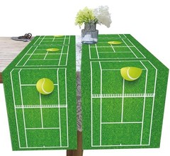 2 Pack Tennis Table Runner Party Supplies Sports Themed Table Cover Birthday