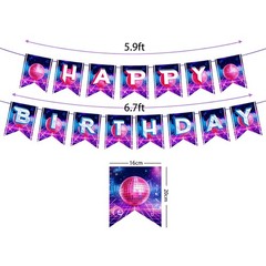Kpop Birthday Decorations Banner Pink Purple Magical Music Theme Party Decora…