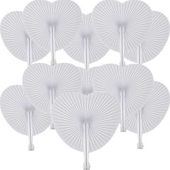 Heart Shape Folding Paper Fans Lightweight Portable Party Wedding Decoration New
