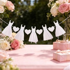 Charming Bridal Shower Decorations Glitter White Dress & Heart Bridal Shower …