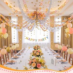 Fancy Party Decor Set 308 Sheets Colorful Chains Strips, Silver Metallic Foil…