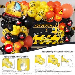 102pcs Construction Birthday Party Decorations Balloon Garland Arch Kit