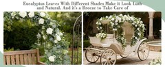 2 Pack Artificial Spring Eucalyptus Flower Garland with White Roses, 13Ft Fake