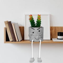 Zerzsy Artificialplant Succulents in Cement Pots with 1 Pcs Set/Tongue