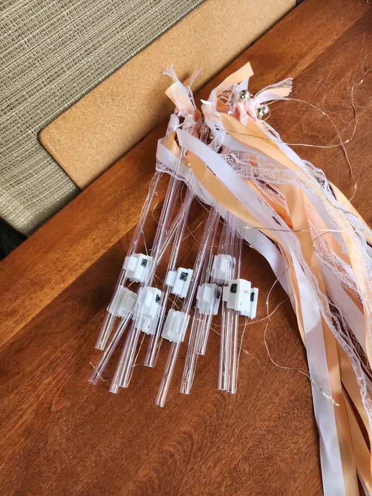 10 Piece Glowing Ribbon Wand for Wedding,LED Light Up Wand with 3 Colorful…