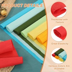 2Pcs Crepe Paper, 7.9ft Long 20 Inch Wide Bright Red Crepe Paper Roll