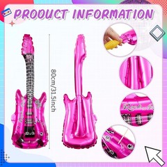 2 Pcs Lightweight Inflatable Disco Ball & Guitar – Perfect for Retro Events