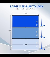 RAUBAY 152 x 220 cm Large Retractable Blue Screen wall mount For Pro Production