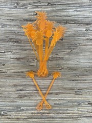 20 Orange Pineapple Swizzle Sticks 9.5″ tall 4 Adult Beverages Cocktail Tiki