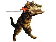 Tabby Cat Christmas Garland Victorian Style Festive Kitty Bunting Hanging Frieze