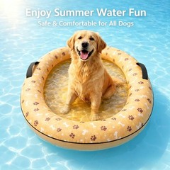 Dog Pool Float Inflatable Paw Safe Durable 55 x 35 Rope Beach Summer