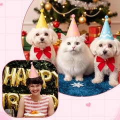 Adjustable Mini Birthday Hats for Dogs, Cats, and Stuffed Animals – 6 Pack