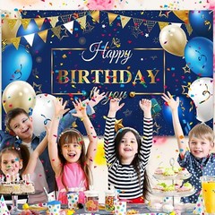 Conjunto De Decoración Para Fiesta De Cumpleaños En Tonos Azul Marino 50 PCS NEW