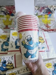 Sesame Street Big Bird Cookie Monster Vintage Birthday Party Supplies Lot Of 12