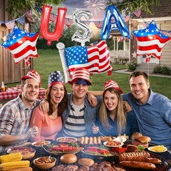 28 Inch USA Letter Balloons Red Silver Blue 4th of July Party Decorations