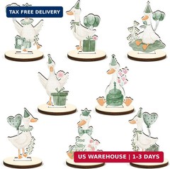 16 Pcs Wooden Baby Shower Table Centerpiece Sage Green One Silly Goose Tabletop