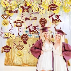 Graduation Party Decorations Maroon Gold 2024/Burgundy Gold Graduation Decora…